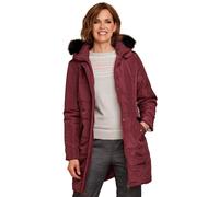 Amber Ladies Water Resistant Parka Style Jacket With Detachable Hood Wine 14