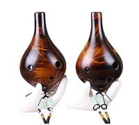 Amber yellow smoked ocarina 6-hole ceramic production sound elegant and beautiful teaching performance,ocarina instrument