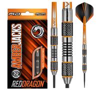 Amberjack 5 Darts | 90% Tungsten | 40+ Years | Classic Design | 22g & 24g Steel Tip Darts 22g | Red Dragon Darts