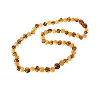 AmberJewelry Baltic Amber Necklace - Adult Amber Bead Necklace - Milky and Cognac Polished Amber Beads - Multiple Lengths (17.7) A1-1B 0, 45cm (17.7 inch), Baltic-Amber, baltic-amber