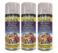 AMBERLINNEN LTD 3 X 400ML CLEAR LACQUER PETROL RESISTANT HIGH GLOSS SPRAY AEROSOL