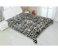 AMBERLINNEN LTD Animal Skin Print Sofa Bed Faux Fur Mink Blankets Throws In 2 Different Sizes (Zebra Skin, 150CM x 200CM)