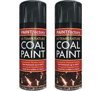 AMBERLINNEN LTD BLACK 400ML HIGH TEMPERATURE HEAT RESISTANT COAL SPRAY PAINT GAS FIRE 600°C (2)