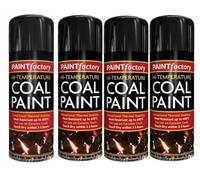 AMBERLINNEN LTD BLACK 400ML HIGH TEMPERATURE HEAT RESISTANT COAL SPRAY PAINT GAS FIRE 600°C (4)