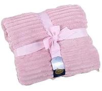 AMBERLINNEN LTD BLUSH PINK CHUNKY RIBBED RIB THROW SOFT WARM CHIC BLANKET SOFA BED COSY THROW