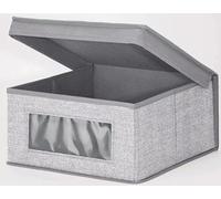 AMBERLINNEN LTD Fabric Storage Drawer With Lid Box Folding Ottoman Books Clothes Organizer (33CM X 28CM + 15CM)
