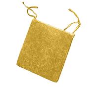 AMBERLINNEN LTD Set Of 2 100% polyester Crushed Velvet Seat Pads With Covers Zipped 3/4cm Foam Filled (Mustard)