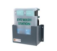 Amberquip Eye Wash Station with Wall Storage Bracket | Sterile Solution with Eye Pads in Tough Box. Ideal for Van & Workshop Use.