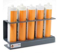 Amberquip Silicone & Sealant Tube Holder - PVC Van & Wall Mounted Storage Rack | Rustproof Mastic Cartridge Organiser for Workshop, Garage, Plumbers & Trade Vans. Grey.