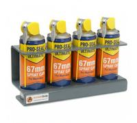 Amberquip Spray Can Holder. Storage Rack Organiser for Aerosol Cans. Ideal Van, Workshop or Garage. 100% RUSTPROOF. Wall, Van Racking or Door Mount. Dark Grey PVC.