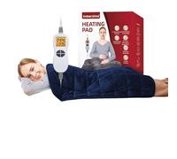 Ambershine 17''x33'' Weighted Heating Pad, 5.2lbs with 12 Temperature Settings & 4 Auto-Off Timers, Pain Relief for Back/Neck/Shoulders/Abdomen/Legs, Christmas Gifts for Mom Dad Women Men(Dark Blue)