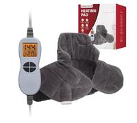 Ambershine 19''x24'' Weighted Neck & Shoulder Heating Pad, 2.5lbs with 12 Temperature Settings& 4 Auto-Off Timers, Pain Relief for Neck/Shoulder/Back, Christmas Gifts for Women Men Mom Dad (Gray)