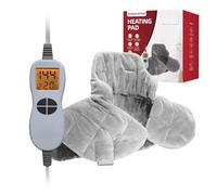 Ambershine 19''x24'' Weighted Neck & Shoulder Heating Pad, 2.5lbs with 12 Temperature Settings& 4 Auto-Off Timers, Pain Relief for Neck/Shoulder/Back, Christmas Gifts for Women Men Mom Dad(Light Gray)