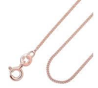 Amberta 14K Rose Gold Plated on 925 Sterling Silver 1.3 mm Curb Chain Necklace Length 24" inch