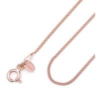 Amberta 14K Rose Gold Plated on 925 Sterling Silver 1.3 mm Curb Chain Necklace Length 28" inch