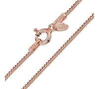 Amberta 14K Rose Gold Plated on 925 Sterling Silver 1.3 mm Heart Chain Necklace Length 14" inch