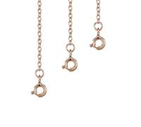 Amberta 14K Rose Gold Plated on 925 Sterling Silver 2 mm Thick Curb Chain Extender Set for Women - Extension for Necklace Bracelet or Anklet - Contains 3 Sizes - 1 inch 2 inch and 4 inch