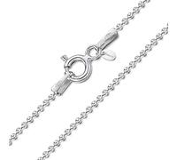 Amberta 925 Sterling Silver 1 mm Ball Chain Necklace for Men Women | Silver Dog Tag Chain for Men | Beaded Necklace for Women: 16 inch / 40 cm