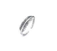 Amberta Adjustable 925 Sterling Silver Toe Ring for Women | Wave Hearts Flower Dolphin Crown Leaf Boho Foot Jewellery: Leaf Toe Ring