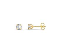 Amberta Allure Women 9 Ct Yellow Gold Cubic Zirconia Stud Earrings