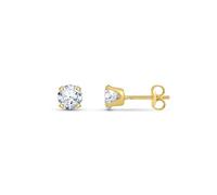 Amberta Allure Women 9 Ct Yellow Gold Cubic Zirconia Stud Earrings