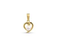 Amberta Allure Women 9ct Gold Pendant: 9ct Gold Heart Pendant with Pearl