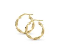 Amberta Allure Women 9ct Gold Twisted Hoop Earrings