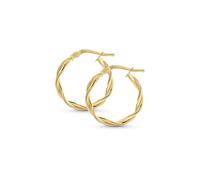 Amberta Allure Women 9ct Gold Twisted Hoop Earrings