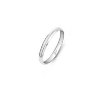Amberta Allure Women 9ct White Gold Wedding Ring: 2.5 mm White Gold Ring Size P 1/2