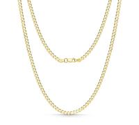 Amberta Allure Women Italian 9ct Gold Curb Chain Necklace: 2.5 mm 9ct Gold Chain Women 20 inch