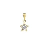 Amberta Allure Women's 9ct Gold Solitaire Star Pendant with Cubic Zirconia