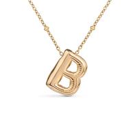 Amberta Chunky Bubble Gold Initial Necklace for Women Teens Gifts | 18K Gold Plated Monogram Pendant Puffy Balloon Letter Necklace: B Bubble Letter Necklace Gold