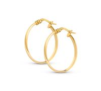 Amberta Italian 9ct Gold Hoop Earrings for Women | 9ct Gold Earrings 375| Sleeper Earrings for Women: 20 mm