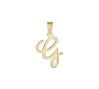 Amberta Italian 9ct Gold Initial Letter G Pendant for Women and Men | Real Gold Without Chain
