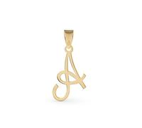Amberta Italian 9ct Gold Initial Pendant for Women & Men | Real Gold Letter Pendant: A