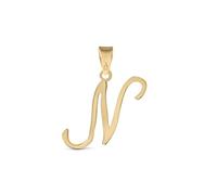 Amberta Italian 9ct Gold Initial Pendant for Women Men | Real Gold Letter Pendant | Solid Gold Pendant without Chain | 9ct Gold Pendant Only: Letter N Pendant Gold