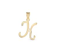 Amberta Italian 9ct Gold Initial Pendant for Women Men | Real Gold Letter Pendant | Solid Gold Pendant without Chain | 9ct Gold Pendant Only: Letter K Pendant Gold