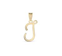 Amberta Italian 9ct Gold Initial Pendant for Women Men | Solid Gold Letter Pendant without Chain: Letter J