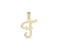 Amberta Italian 9ct Gold Initial Pendant for Women Men | Solid Gold Letter Pendant without Chain: Letter F