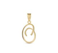 Amberta Italian 9ct Gold Initial Pendant for Women Men | Solid Gold Letter Pendant without Chain: Letter O