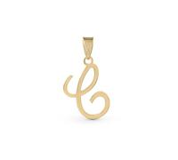 Amberta Italian 9ct Gold Initial Pendant for Women Men | Solid Gold Letter Pendant without Chain: Letter C
