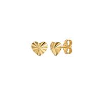 Amberta Italian Small Gold Heart Stud Earrings: 9ct Gold Heart Earrings