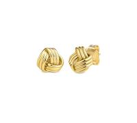 Amberta Real Italian 14ct 9ct Gold Knot Earrings for Women | Solid Gold Love Celtic Knot Earrings: 14K Love Knot