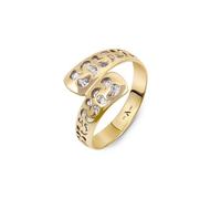Amberta Real Italian 9ct 14ct Gold Diamond Wrap Ring for Women | Solid 14ct 9ct Gold Ring for Women Non Tarnish Spiral Gift for Her: M 1/2