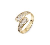 Amberta Real Italian 9ct 14ct Gold Diamond Wrap Ring for Women | Solid 14ct 9ct Gold Ring for Women Non Tarnish Spiral Gift for Her: M 1/2