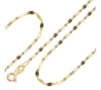 Amberta Real Italian Yellow 14ct 9ct Gold Chain Necklace for Women | Solid Gold Chain Choker Necklace Mirror Twisted Popcorn 16/18/20 inch: 14K Mirror Chain 20 inch