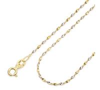 Amberta Real Italian Yellow 14ct 9ct Gold Chain Necklace for Women | Solid Gold Chain Choker Necklace Mirror Twisted Popcorn 16/18/20 inch: 9K Twisted Chain 16 inch