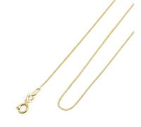 Amberta Real Italian Yellow 14K 18K Gold Necklaces for Women Men | Super Thin Dainty & Sturdy Box Curb Singapore Solid Chain Delicate Choker 16/18/20 inch: 14K Gold Curb Chain For Women 20 inch