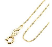 Amberta Real Italian Yellow 14K Gold Necklaces for Women Men | Super Thin Dainty & Sturdy Box Curb Singapore Solid Chain Delicate Choker 16/18/20 inch: 14K Gold Curb Chain For Women 18 inch
