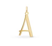 Amberta Solid 14ct Gold Initial Pendant for Women | 14ct Real Gold Letter Pendant Only without Chain: Letter A